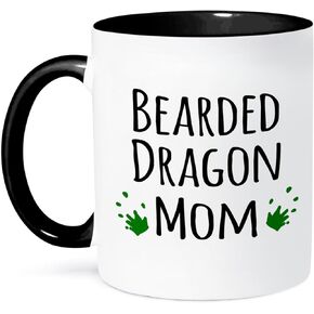 3dRose Bearded Dragon Mom Mug, 11 oz, Black