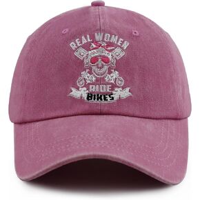 Real Women Ride Bikes Hats for Women, Funny Vintage Cotton Embroidered Baseball Cap