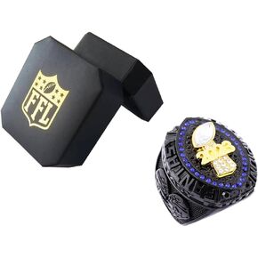 2023 Fantasy Football Championship Ring | Heavy FFL Champion Ring | Gold Silver Tone Plated Award Trophy for Fantasy Football League Winner