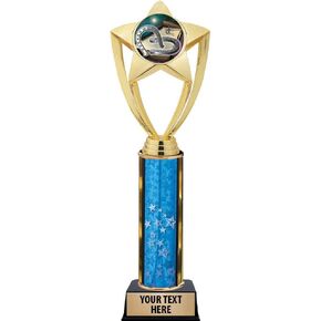 Crown Awards Horseshoes Trophies, 11" Gold Star Horseshoes Trophy with Engraving Included Prime