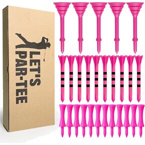FINGER TEN Golf Tees Blue Unbreakable Plastic 3 1/4 2 3/4 1 1/2 Inch Mixed 60 Pack, Durable Stable Long Short Gift Box Golf Tee Available for Iron Shots Practice