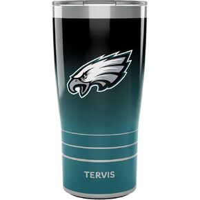 Tervis Traveler NFL Philadelphia Eagles - Ombre Triple Walled Insulated Tumbler Travel Cup Keeps Drinks Cold & Hot, 20oz, Stainless Steel