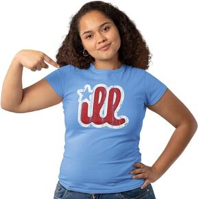 DIRTYRAGZ Womens ill Vintage Shirt - Philadelphia Shirts Apparel Graphic Tee for Women, Mom Fans