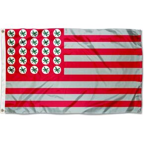College Flags & Banners Co. Ohio State Buckeyes Buckeye Leaf and Stripes Flag
