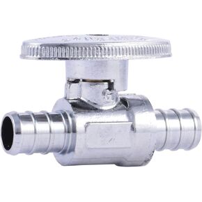 SharkBite 1/2 Inch MPT Crimp Multi-Turn Straight Stop, Brass Plumbing Fitting, PEX Pipe, PE-RT, 23061LF