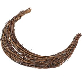 Smilax الروطان الروطان غصين إكليل الباب الأمامي زينة القمر جارلاند القمر شكل إكليل شكل فرع الكرمة إكليل الروطان كرمة جارلاند DIY الروطان الأطواق إكليل الزهور إطار العنب