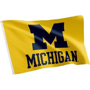 Desert Cactus University of Michigan Flag Wolverines UM U of M Flag Banners 100% Polyester Indoor Outdoor 3x5 feet Flags (Design 4)