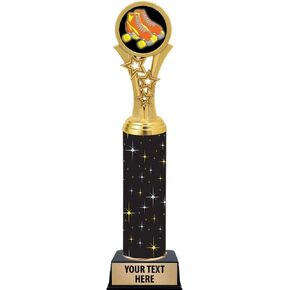 Crown Awards Roller Skating Trophies, 11" Black Midnight Roller Skating Trophy, Customize Now Prime