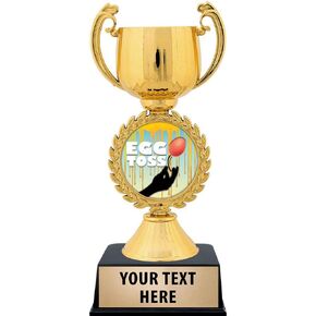 Crown Awards Personalized Egg Toss Trophy, 7.25" Gold Cup Egg Toss Trophies with Free Custom Engraving Prime