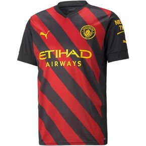 PUMA mens Man City Away 22 / 23 Coat, Black/Red, XX-Large