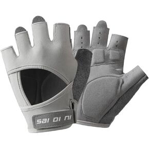 Half Finger Cycling Glove for Men Women Anti-Slip Fingerless Gym Bike Glove Padded Shock-Absorbing Breathable Weight Lifting Fitness Training Protection Exercise Workout Mitten