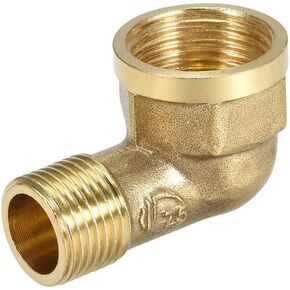uxcell Brass Pipe Fittings 90 Degree Forged Street Elbow G1/2 Male X G3/4 Female