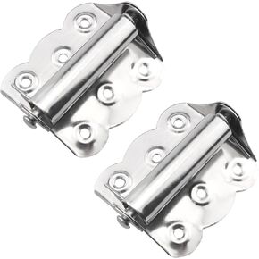 2PCS Stainless Steel Auto-Reset Spring Butterfly Hinge Silver 2.7x2.4 inch Flat Sand Door Screen Reset Hinge for Wooden Door Screen Aluminium Door Cabinet Jewellery Case