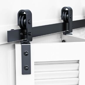 28'' Bifold Sliding Barn Door Hardware Track Kit for 2 Doors, Heavy Duty Side Mounted Roller, Easy Install, Slide Smoothly & Quietly, No Doors (Track Length 28'' Fit Double up to 12'' Wide Door)