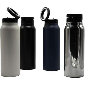 Magnetic Ring Top Insulated Stainless Steel Water Bottle with Phone Holder, 360° Rotation, Portrait/Landscape Modes, (Stainless), TC0023