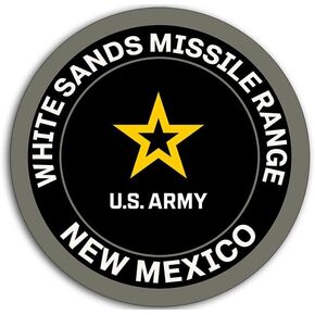 Round White Sands Missile Range Base Sticker (New Mexico Logo Insignia sc Vinyl Decal for car, Laptop (3 inch) U.S. Army Licensed