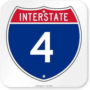 "Interstate 4" Sign by SmartSign | 12" x 12" Aluminum