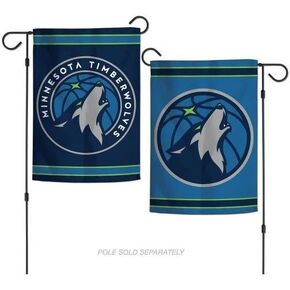 Wincraft NBA Minnesota Timberwolves Flag12x18 Garden Style 2 Sided Flag, Team Colors, One Size
