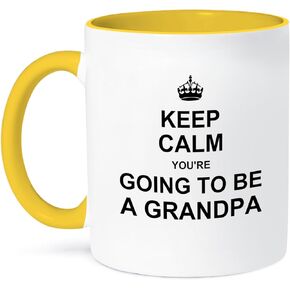 3dRose Keep Calm You're Going To Be A Grandpa-Future Grandfather Text Gift Mug, 11 oz, Black