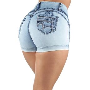 Fashion2Love Plus Size, Butt Lifting, Levanta Cola, High Waist Denim Booty Shorts