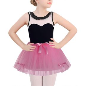 Tgirls Women's Tutu Skirt Bow Tulle Tutus Layered Ballet Dance Skirts Puffy Party Costume Skirt for Girls