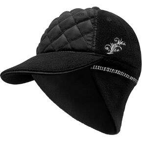 EZPACE Women's Ponytail Running Hat with 3M Ear Warmers Cold Weather Quilted Cap
