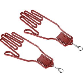 PATIKIL Golf Gloves Stretcher, 2 Pack Plastic Keeper Support Rack Holder Dryer Hanger Frame with Keychain Hook for Sports Gloves Maintenance, Black L Size
