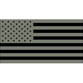 Subdued Black & Green Tactical USA Flag Sticker (American Army Vinyl Decal us Muted (3 x 5 inch)