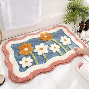 Bath Mat, Extra Soft, High Absorbent, Non-Slip Plush Shaggy Bath Carpet, Machine Washable, Great for Bathroom Floor, Tub and Shower, 15.75"x 23.62", Colorful (15.75"x 23.62", Colorful)