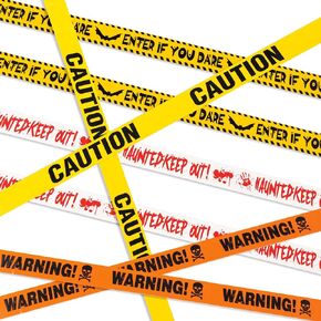 Halloween Tape, Caution Tape Halloween Decor, Enter If You Dare - Haunted Keep Out - Warning-Caution, 4Pcs Halloween Fright Tape Bundle for Haunted Houses, Halloween Partys Indoor and Outdoor 3inx90ft