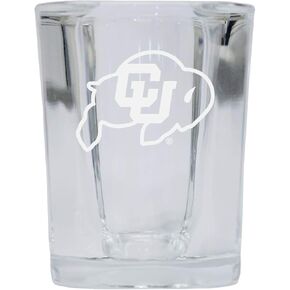 Colorado Buffaloes 2 Ounce Square Shot Glass laser etched logo Design Officially Licensed Collegiate Product