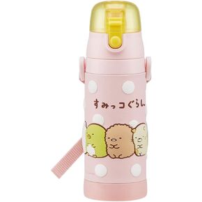 Skater SDPV5-A Children's Stainless Steel Water Bottle, Direct Drinking, 16.2 fl oz (480 ml), Sumikko Gurashi, Lightweight Type, For Girls, Cold Insulation, 3D Printed Water Bottle, Sports Bottle,