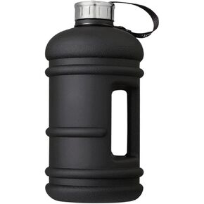 Wesoke 2.2L Half Gallon Water Bottle, 74oz Black Water Jug with Handle, 2.2 Liter Large Water Bottle Tritan Plastic Big Sports Jug, BPA Free Reusable Leak Proof Gym Drink Container