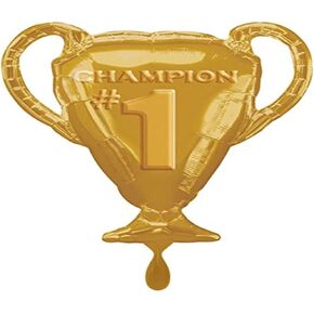 amscan Anagram Gold Championship No 1 Trophy Supershape Foil Balloon