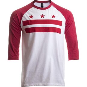 Washington, DC Flag | D.C. Capitol Raglan Shirt, Baseball T-Shirt for Men Women