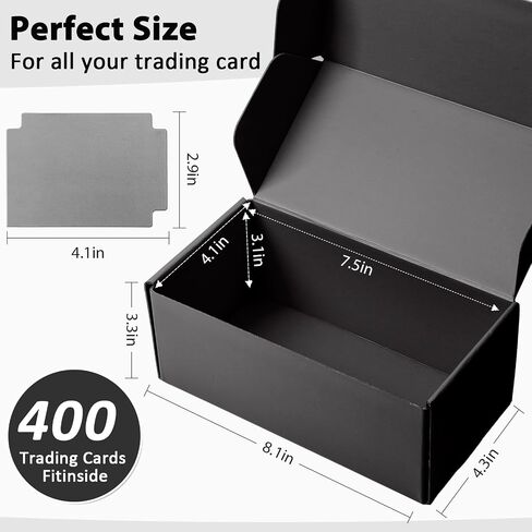 Trading Card Storage Box, Cardboard Sports Game Card Collector Organizer with 10 Dividers & Sticker, Playing Card Case Holder for MTG/for TCG/for CAH/for YuGiOh/Sports Cards -Black in Saudi Arabia