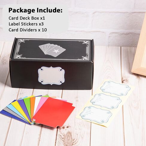 Trading Card Storage Box, Cardboard Sports Game Card Collector Organizer with 10 Dividers & Sticker, Playing Card Case Holder for MTG/for TCG/for CAH/for YuGiOh/Sports Cards -Black in Saudi Arabia