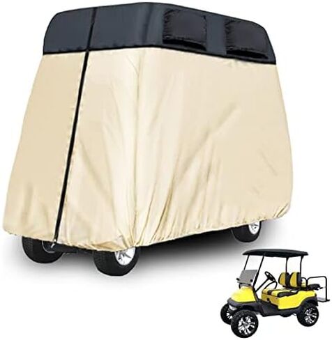 غطاء عربة جولف عالي التحمل، غطاء عربة جولف مقاوم للطقس 4 مقاعد، بوليستر متين وموثوق به مع طلاء مقاوم للماء، ملحقات عربة جولف ممتازة للنوادي وعشاق الجولف in Kuwait