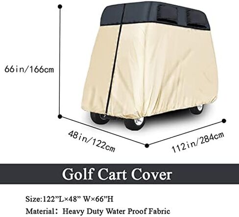 غطاء عربة جولف عالي التحمل، غطاء عربة جولف مقاوم للطقس 4 مقاعد، بوليستر متين وموثوق به مع طلاء مقاوم للماء، ملحقات عربة جولف ممتازة للنوادي وعشاق الجولف in Kuwait
