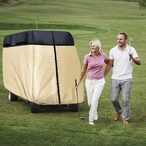 غطاء عربة جولف عالي التحمل، غطاء عربة جولف مقاوم للطقس 4 مقاعد، بوليستر متين وموثوق به مع طلاء مقاوم للماء، ملحقات عربة جولف ممتازة للنوادي وعشاق الجولف in Kuwait