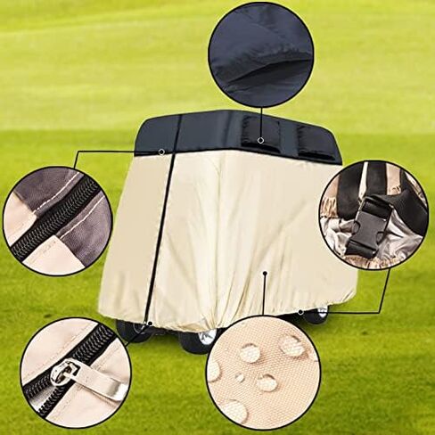 غطاء عربة جولف عالي التحمل، غطاء عربة جولف مقاوم للطقس 4 مقاعد، بوليستر متين وموثوق به مع طلاء مقاوم للماء، ملحقات عربة جولف ممتازة للنوادي وعشاق الجولف in Kuwait