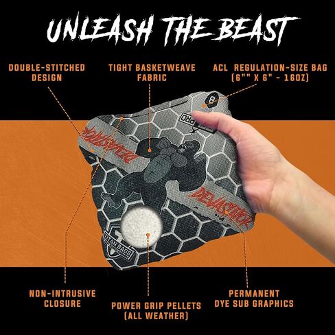 Titan Bags Devastator Cornhole Bags - 6" x 6" ACL PRO Approved Cornhole Bean Bags for Tournaments - Versatile & Durable Professional Cornhole Bags Ideal for Indoor/Outdoor Toss Sports & Games (4 Pack) in Saudi Arabia