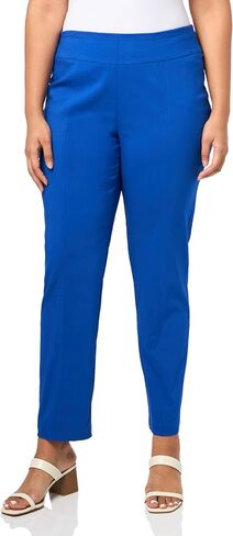 Zac & Rachel Women's Petite Millennium Fabric Pull-On Slim Leg Pant, Navy Blazer, 14P in Saudi Arabia