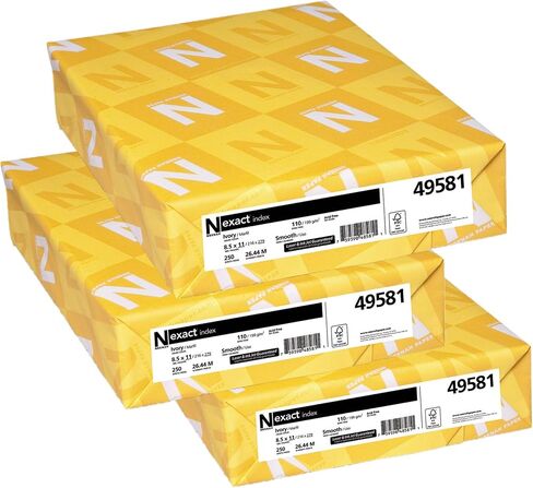 Neenah Paper Exact Index Card Stock, 110 lb Index Weight, 8.5 x 11, Ivory, 250/Pack in Saudi Arabia