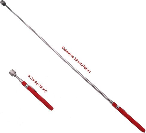 أداة التقاط مغناطيسية تلسكوبية، عصا مغناطيسية 10 رطل، مغناطيس قابل للتمديد 30 بوصة مع مشبك جيب in Kuwait