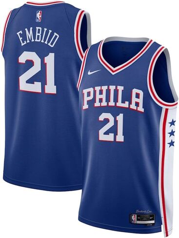 Nike Joel Embiid Philadelphia 76ers Icon Edition DN2018-401 Royal Blue Men's Swingman Jersey Medium (44) in Saudi Arabia