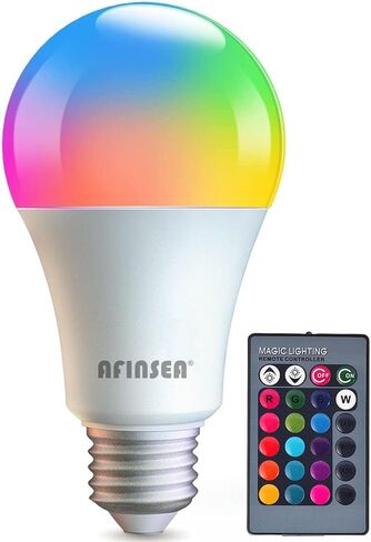 1 حزمة مصابيح إضاءة متغيرة اللون RGB مع جهاز تحكم عن بعد، مصابيح إضاءة LED RGBW، 9 وات أبيض دافئ 6500 ك، 16 لون متعدد الألوان A19 E27 وظيفة الذاكرة القابلة للتعتيم، إضاءة مثالية للديكور المنزلي، البار، الحفلات in Kuwait