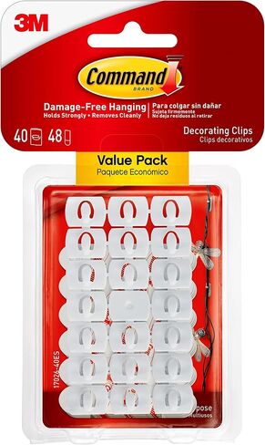 Command 17026 Decorating, White, 20 (17026-ES) 20PK Clip/Comm Adhesive, Clear in Saudi Arabia