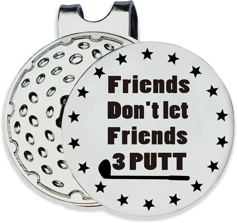 TSUYAWU Friends Don't Let Friends 3 Putt Golf Ball Marker - علامة جولف مضحكة مع مشبك قبعة مغناطيسي هدية مبتكرة للجولف - إكسسوارات جولف هدايا لمحبي الجولف والرجال والأصدقاء in Kuwait