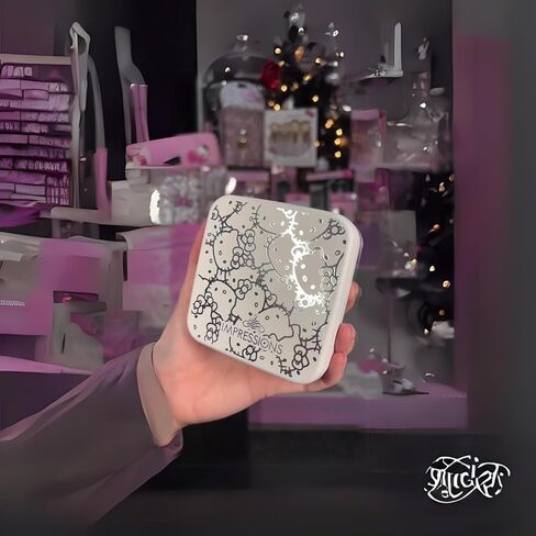 مرآة مضغوطة فائقة الجودة من Impressions Vanity Hello Kitty مع مفتاح مستشعر يعمل باللمس من أجل سطوع قابل للتعديل، ومرآة مكياج مضيئة مع أضواء LED ومرآة مكبرة 2X (وردي) in Kuwait